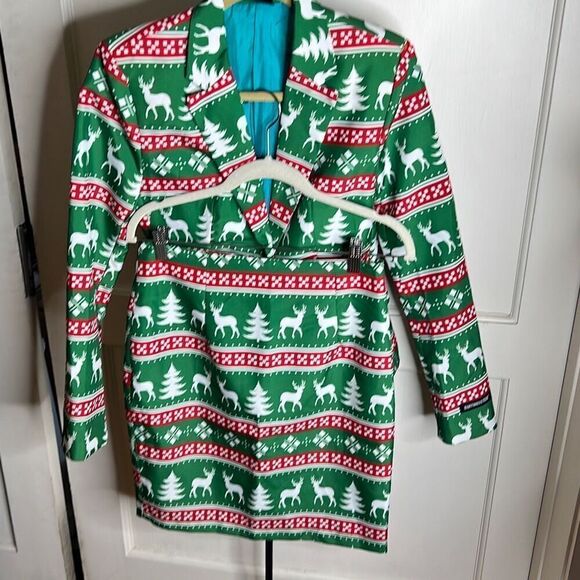 Suit Meister Christmas Suit Set Skirt & Blazer Ugly Sweater print - Picture 2 of 9